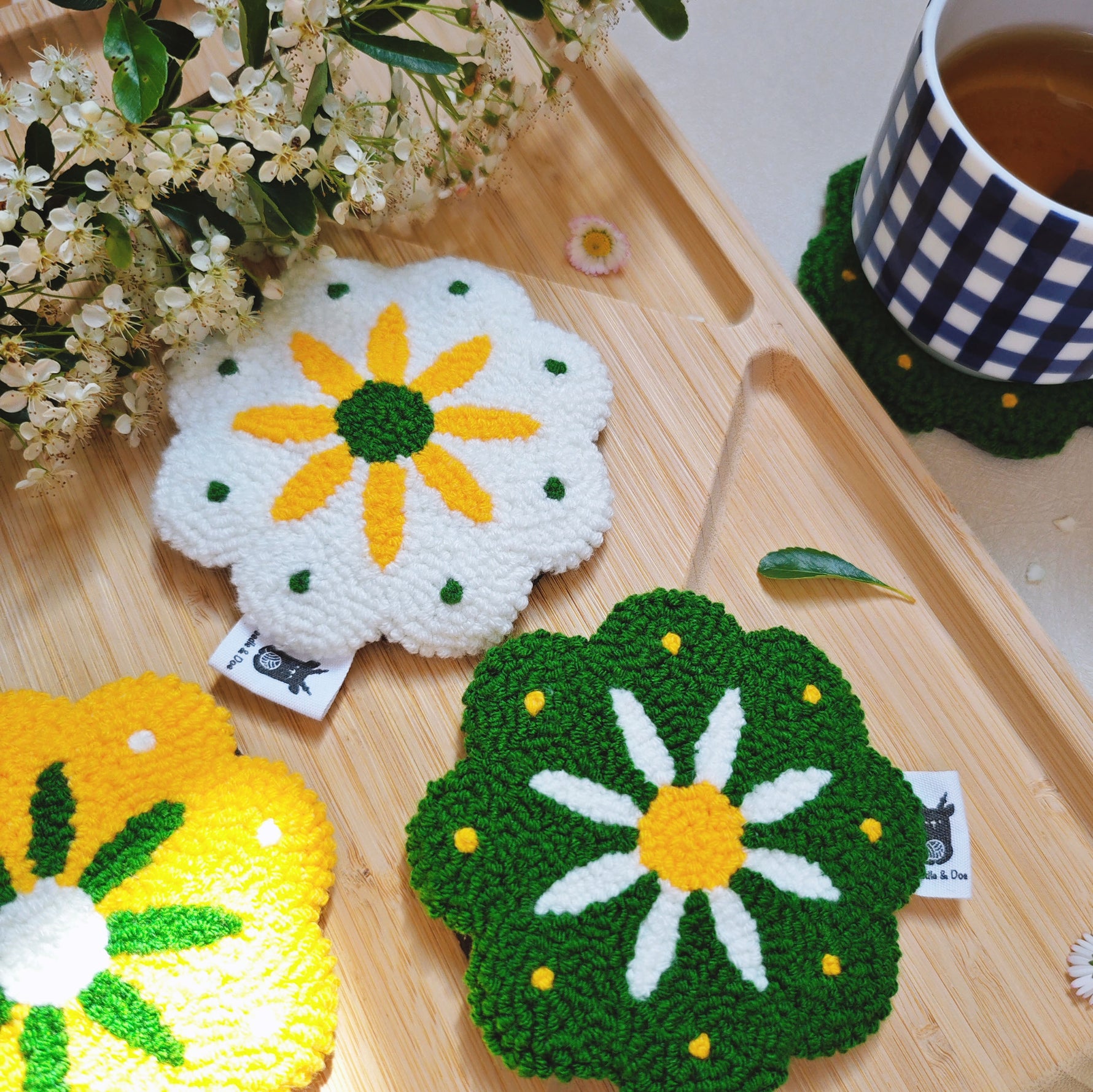 Sunny Ecstasy Floral Coaster - Needle & Doe